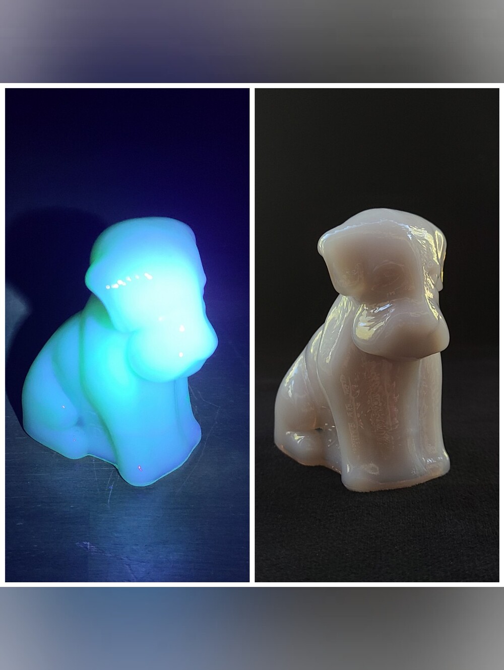 Degenhart Uranium Glass Dog